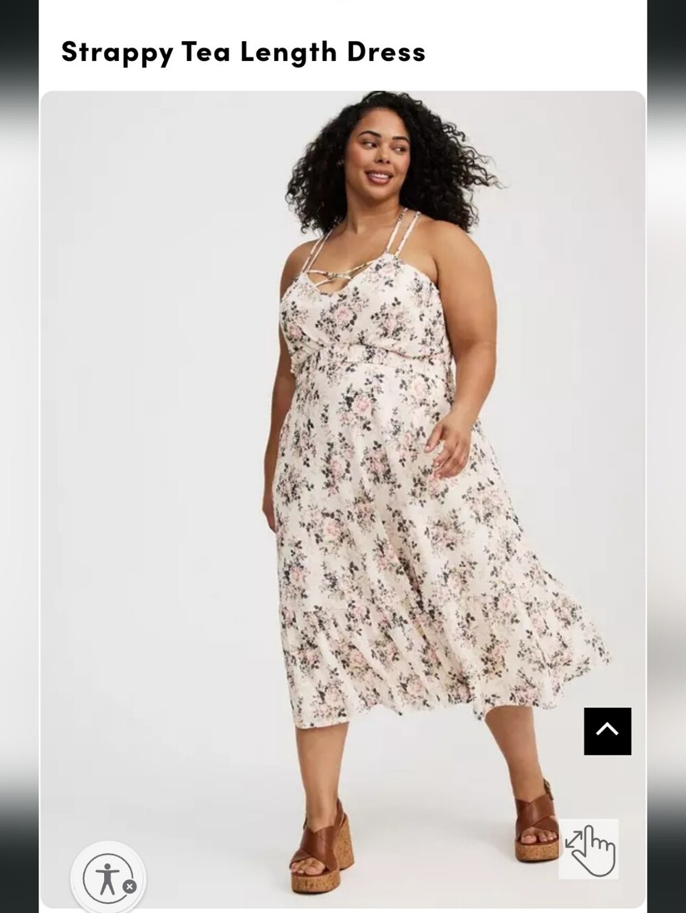 Floral Sleeveless V-Neck Maxi Dress - Cream with Pink Floral
